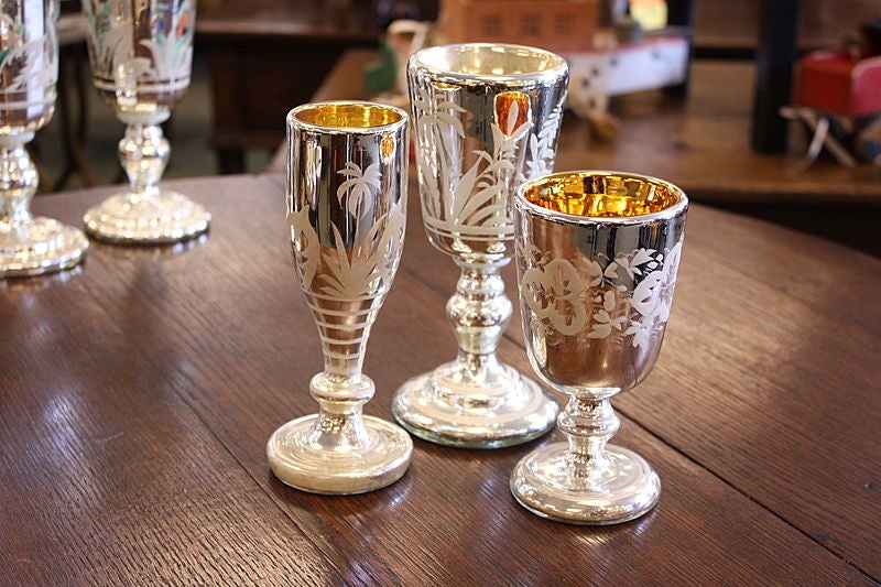 48-Piece Antique Mercury Glass Collection 1