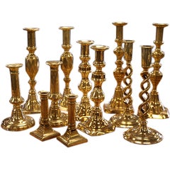 Selection of 18th-19th Century English Brass Candlesticks