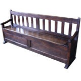 Antique Breton Chestnut Bench