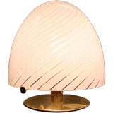 CLEAR Murano Glass and Brass Domed Table Lamp