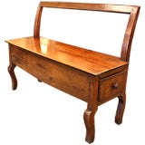 Antique French Cherry Fireside Seat