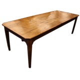 Large Antique French Pine-Topped  Cedar Farm Table