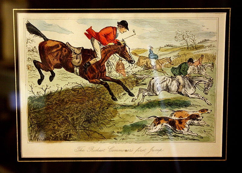 Amusing Antique English Hunting Cartoons, Framed 1