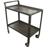 Mid Century French Industrial Steel Trolley