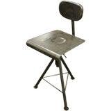 French Mid-Century Industrial Steel Architect's Chair