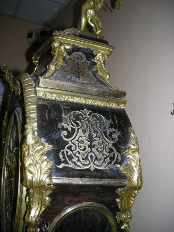 18th Century and Earlier 18th Century Tortoise Shell .Boulle  Cartel Clock signed Thuret