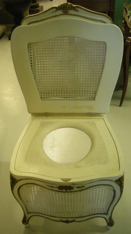Louis XV-Style Caned Bathroom Chair