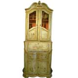 Mid-19th Century Handpainted Italian Bookcase Secretary