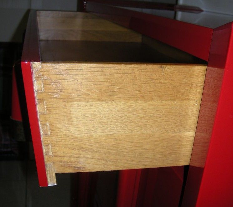 "Ferrari" Red Lacquered Tall Chest