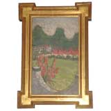Gladys Logan Winner Painting of Courtyard Wall with House