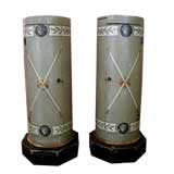 Pair of Painted Empire-Style 19th Century Wood Columns