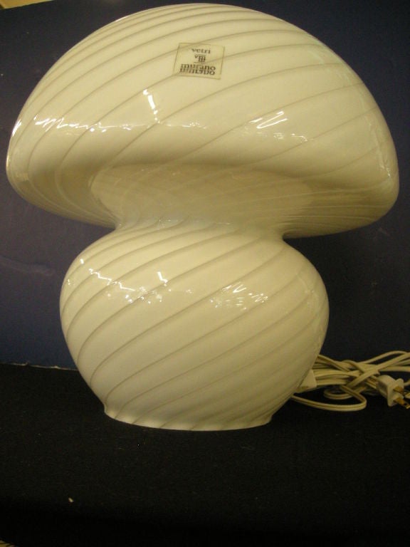 Late 20th Century Pair of Murano Signed Mushroom Lamps