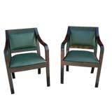 Pair of Black Lacquered Armchairs