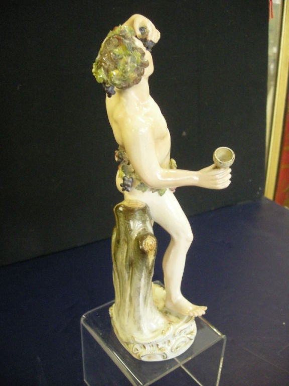 19th Century Meissen Porcelain Figurine of Bacchus