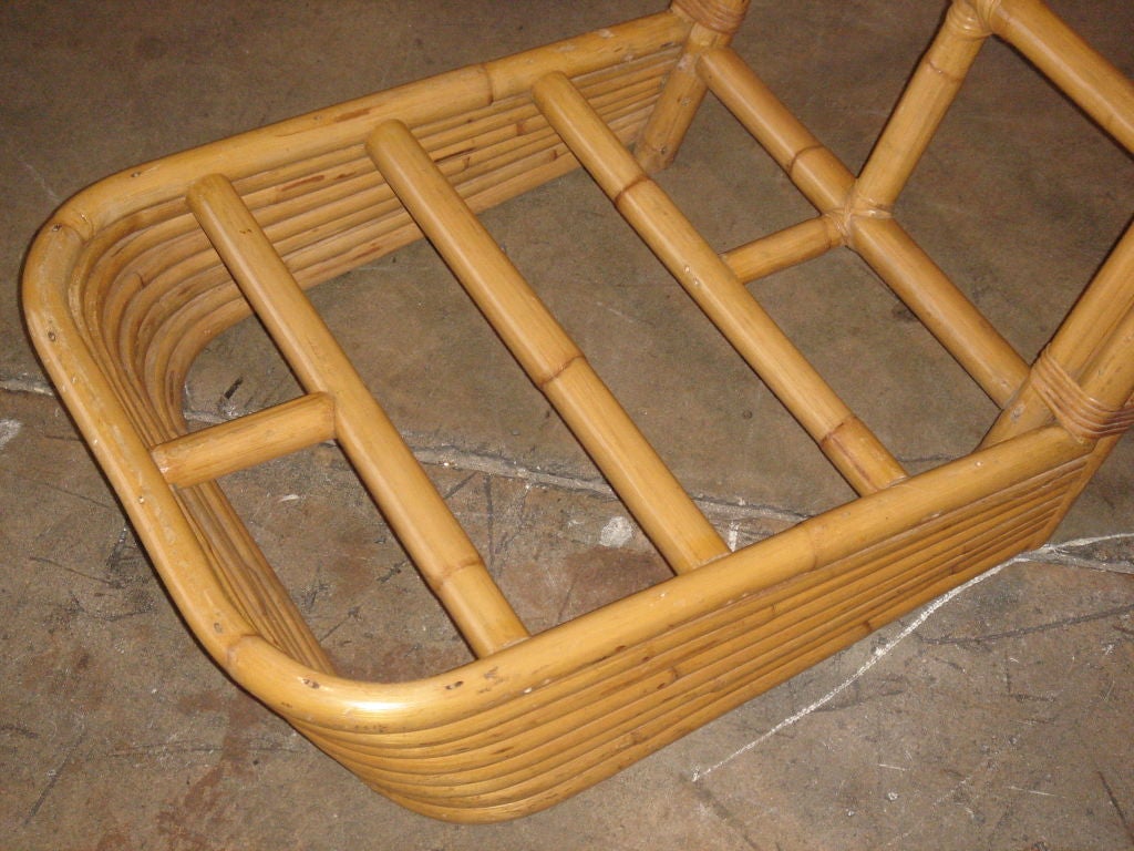 Japanese Vintage Six-Band Rattan Slipper Chair