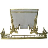 Antique 19th Century Bronze Fireplace Garniture