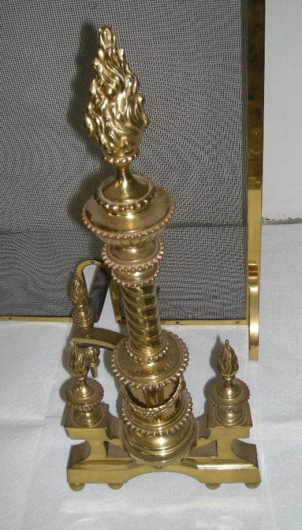 19th Century Bronze Fireplace Garniture