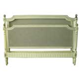 French  Queen Size Hand Painted Caned Bed Frame