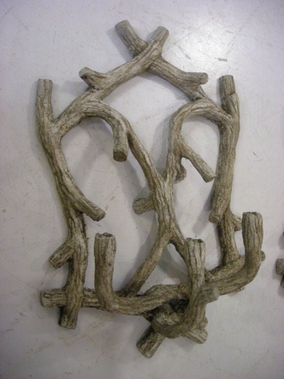 Pair of Cement Candle Holder Sconces