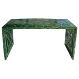 Faux Finish Malachite Painted Wood Console