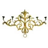 Vintage Gilded Brass Wall Sconce with Six (6) Candle Holders