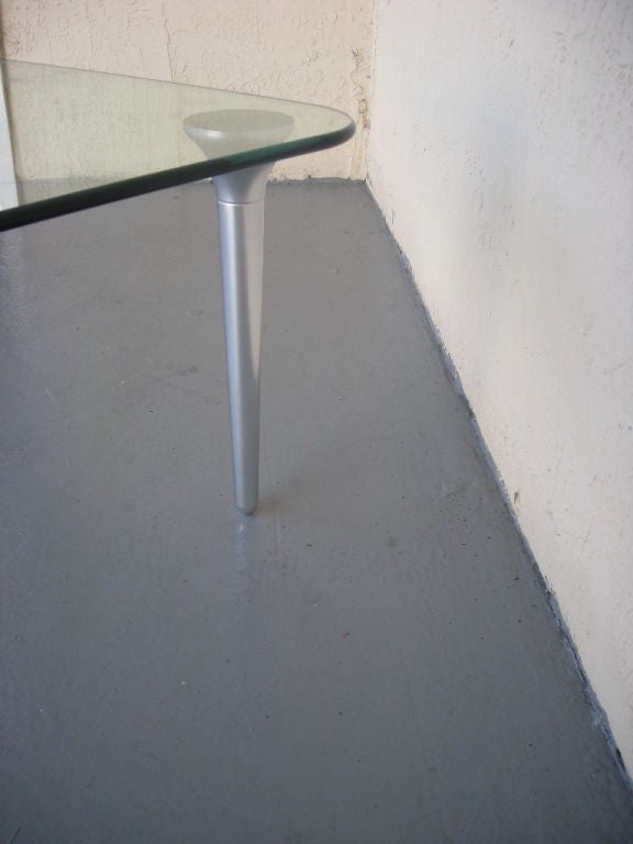 Late 20th Century Free Form Glass Coffee Table Signed 