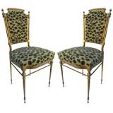 Pair of Italian Brass Chairs