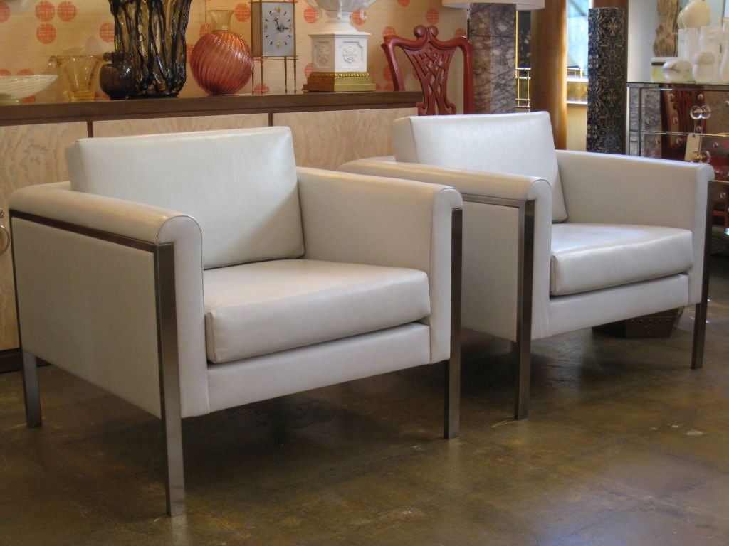 Pair of  Large George Kasparian Club Chairs 1