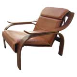 Marco Zanuso Woodline Rosewood Arm Chair for Arflex
