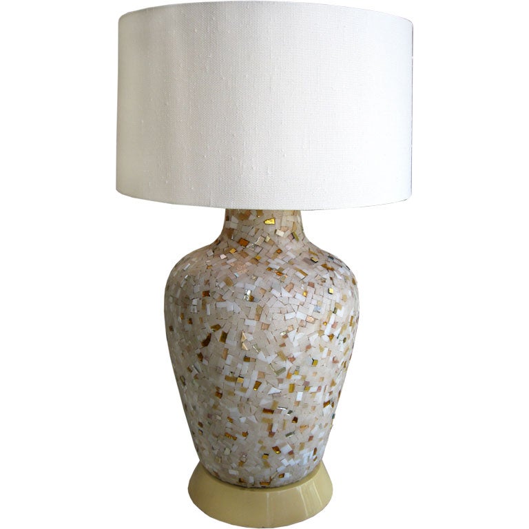 Large Glass Mosaic Tile Lamp at 1stDibs