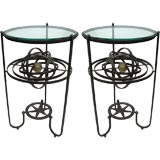 Pair of Wrought Iron and Gilt Armillary Sphere Tables
