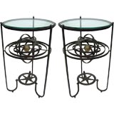 Pair of  Wrought Iron and Gilt Armillary Sphere Tables