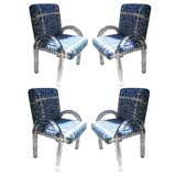 Set of 4 Charles Hollis Jones Lucite Chairs