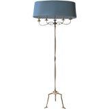 French Brass and Ivory Floor Lamp