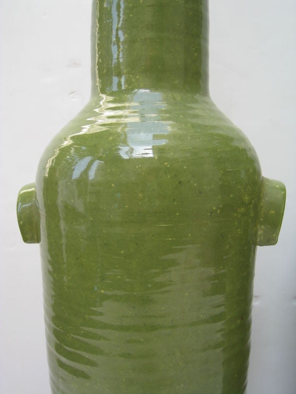 Pair of Hand Thrown Ceramic Lamps