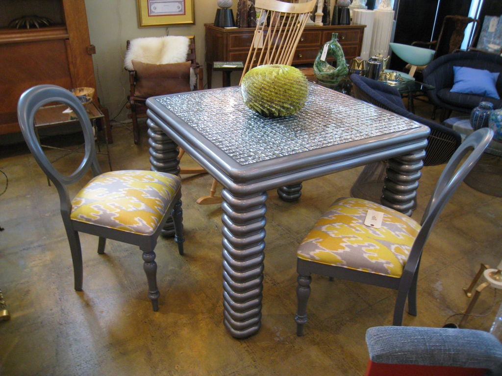 1970s Metallic Lacquer Game Table 1