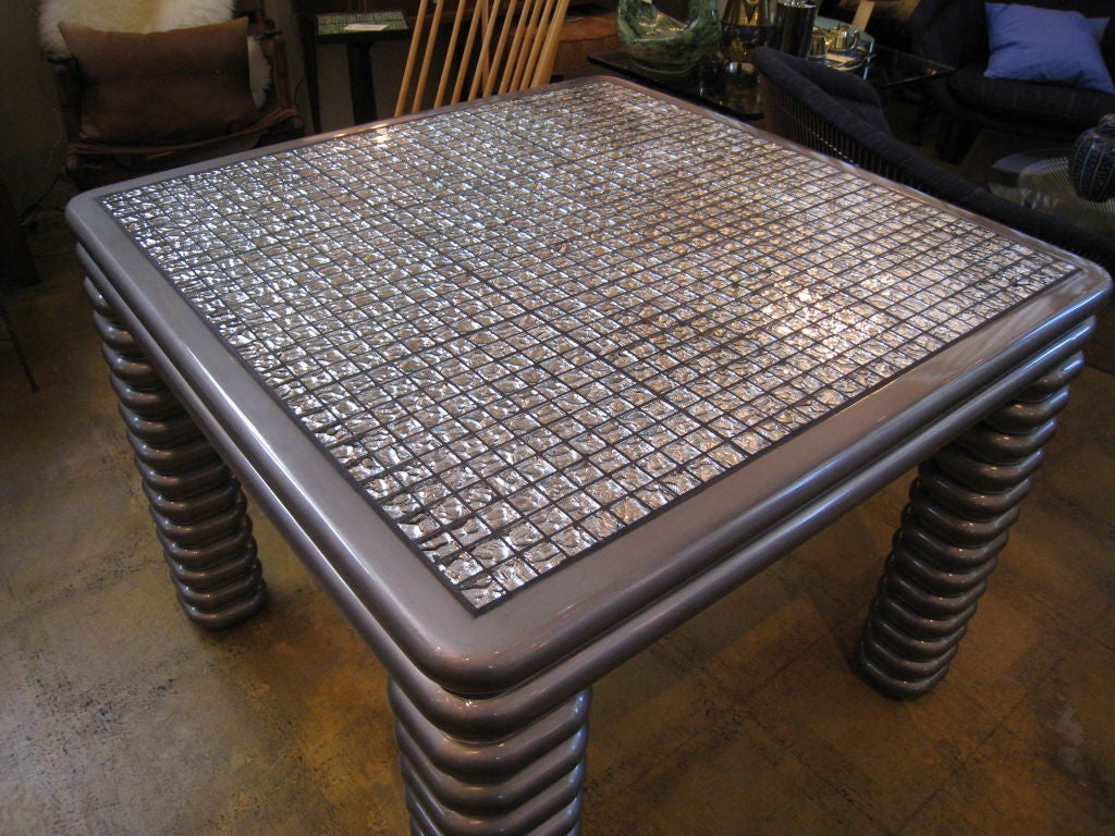 American 1970s Metallic Lacquer Game Table