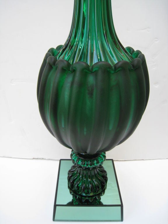 Mid-20th Century Pair of Seguso Murano Glass Lamps