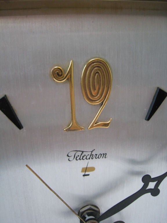 Brass Telechron Table Clock For Sale