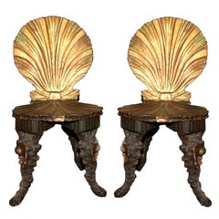 Pair of 19th Century Italian Grotto Chairs