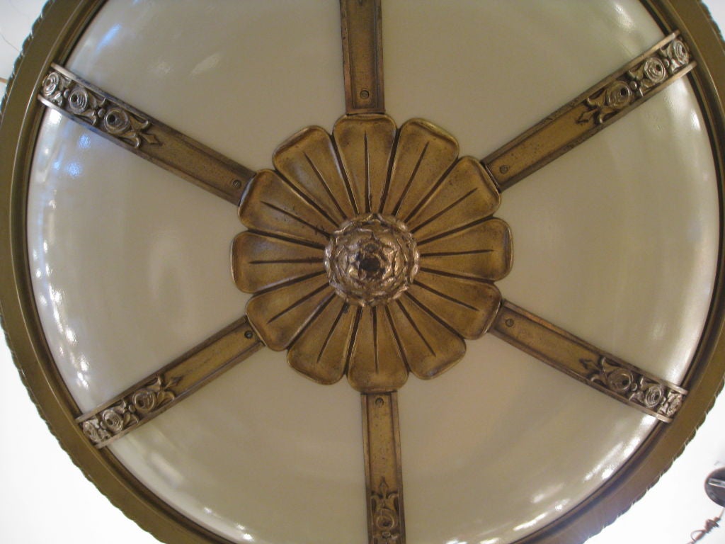 Pair of Large Dome Chandeliers