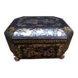 Antique Black and Gilt Japanese Tea Box