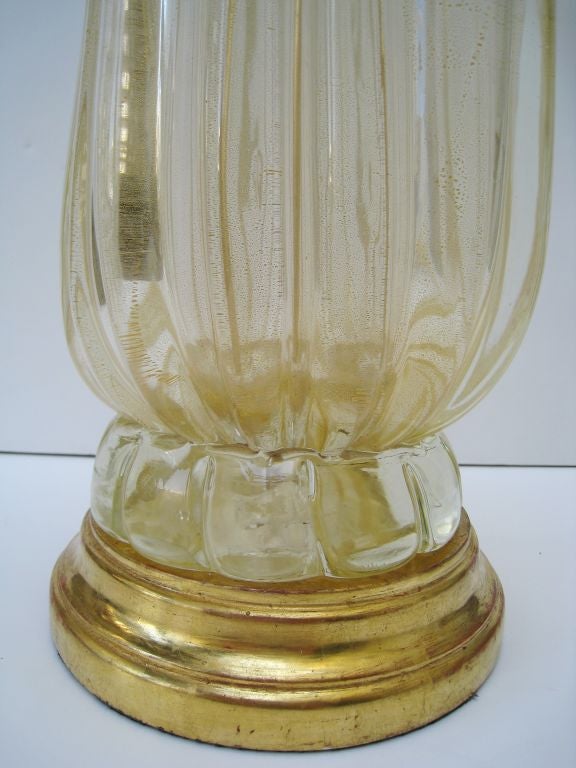 AVEM Murano Lamp with Gold Inclusion In Good Condition In Los Angeles, CA