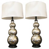 Pair of Italian Mercury Glass Lamps
