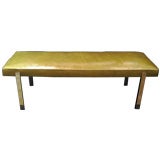 Harvey Probber Leather and Chrome Bench