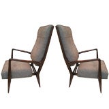 Pair of Gio Ponti Arm Chairs for Cassina