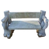 Antique Carved Stone Garden Bench