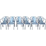 Set of Twelve Polished Steel Armchair