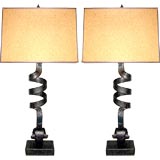 PAIR OF "INDUSTRIAL CHIC " IRON LAMPS