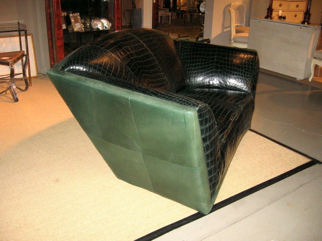 French LEATHER LOVESEAT / SOFA BY JEAN CLAUDE JITROIS